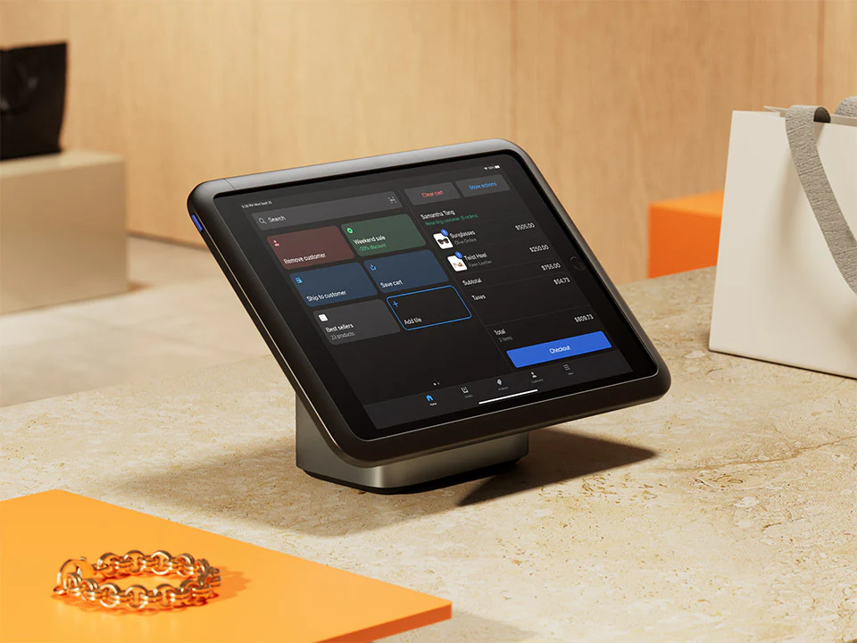 Shopify POS terminal on a store counter