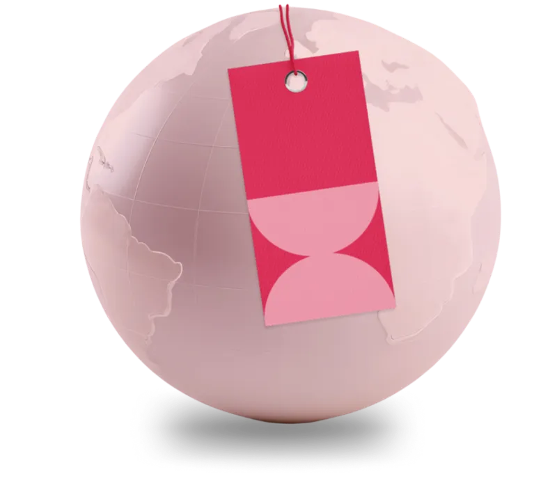 A globe with a price tag